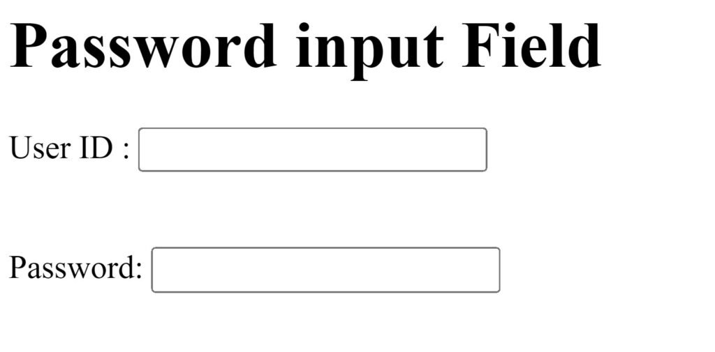 Password input field example