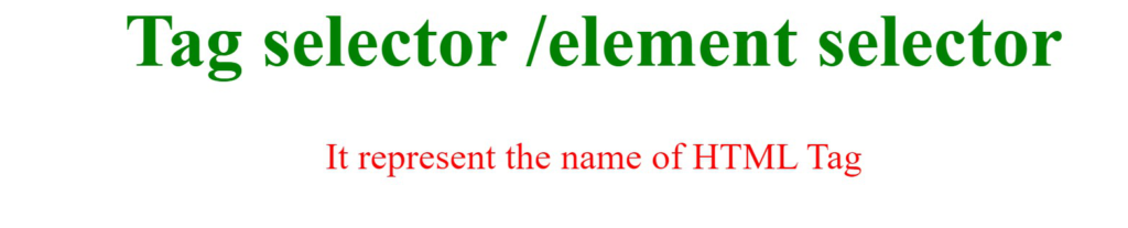 example of tag selector / element selector