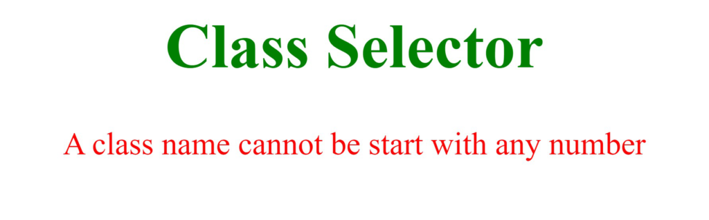 Output of class selector