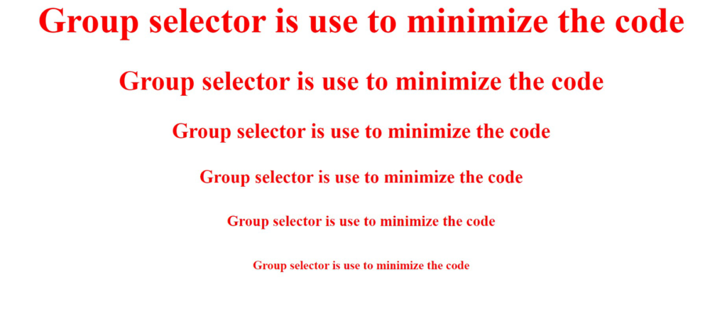 Example of Group Selector CSS