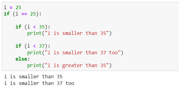 Example of Nested if Statement in Python