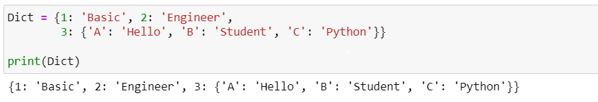 Example of Nested Dictionary  in Python