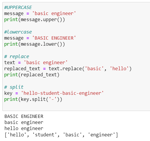 Example of Method of String in Python