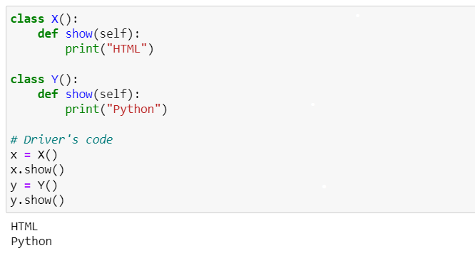 Example of Polymorphism in Python